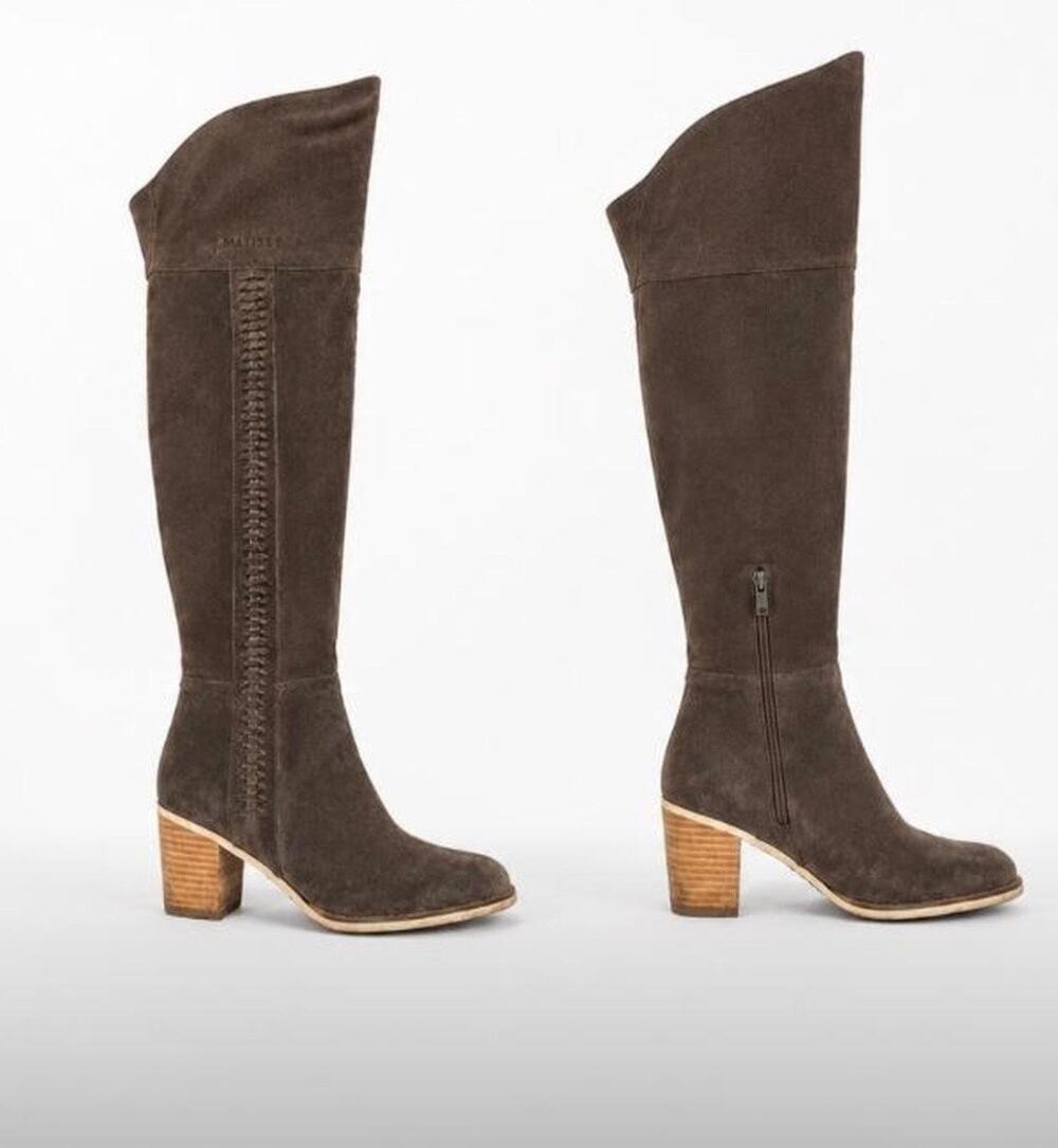 Matisse Chocolate Brown Suede Over the Knee Boots size 9.5